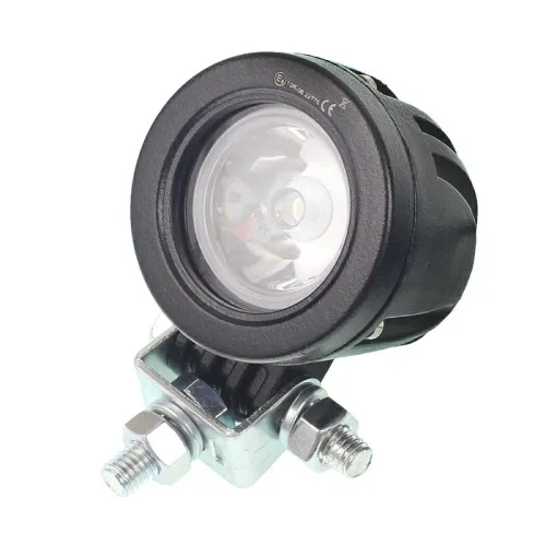 LAMPA ROBOCZA LEDOWA OKRĄGŁA,  1 LED MOCNA, 9-36V, 1X10W, FI 51MM, OBUDOWA ALUM.
