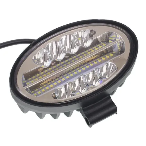LAMPA ROBOCZA LEDOWA OWALNA - 48 LED STROBOSKOP, 10-30V, GRUBOŚĆ 48MM, OBUDOWA ALUM.