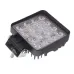 LAMPA ROBOCZA LEDOWA PROSTOKĄTNA, 16 LED BEZ OTWORÓW, OŚWIETLENIE ROZPROSZONE (FLOOD), 107X107X55 MM, OBUDOWA ALUM. 9-32V