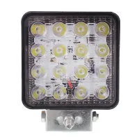 LAMPA ROBOCZA LEDOWA PROSTOKĄTNA, 16 LED BEZ OTWORÓW, OŚWIETLENIE ROZPROSZONE (FLOOD), 107X107X55 MM, OBUDOWA ALUM. 9-32V