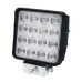 LAMPA ROBOCZA LEDOWA PROSTOKĄTNA, 16 LED Z OTWORAMI, OŚWIETLENIE ROZPROSZONE (FLOOD), 107X107X55 MM,OBUDOWA ALUM. 12-36V