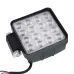 LAMPA ROBOCZA LEDOWA PROSTOKĄTNA, 16 LED Z OTWORAMI, OŚWIETLENIE ROZPROSZONE (FLOOD), 107X107X55 MM,OBUDOWA ALUM. 12-36V