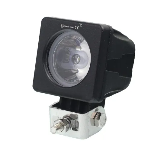 LAMPA ROBOCZA LEDOWA PROSTOKĄTNA,  1 LED SZKŁO PRZEZROCZYSTE 12-24V, 1X10W, 50X50MM, OBUDOWA ALUM.