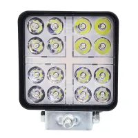 LAMPA ROBOCZA LEDOWA PROSTOKĄTNA, 41 LED, WEWNĘTRZNE DIODY, 3 PRZEWODY, 12-36V, 110X110X35M