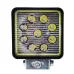 LAMPA ROBOCZA LEDOWA PROSTOKĄTNA,  9 LED +  OBRYSOWA DIODA BIAŁA, 12-36V, 110X110X35 MM, OBUDOWA ALUM.
