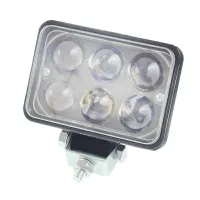 LAMPA ROBOCZA LEDOWA SZEROKA  6 LED SOCZEWKA PRZEZROCZYSTA 12-80V, 6X3W, 110X77X52MM, 1200 LM, OBUDOWA ALUM.