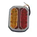 LAMPA TYLNA ZESP. 3-SEGM.  LEWA PRZYCZEPKA DIODOWA, DYNAMICZNY KIERUNKOWSKAZ, KWADRATOWA , 42 LED,12/24V, PRZEWÓD 14CM