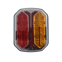 LAMPA TYLNA ZESP. 3-SEGM.  PRAWA PRZYCZEPKA DIODOWA, DYNAMICZNY KIERUNKOWSKAZ, KWADRATOWA , 42 LED,12/24V, PRZEWÓD 14CM