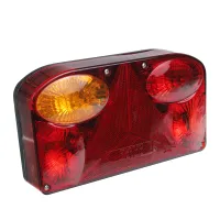 LAMPA TYLNA ZESPOLONA LEWA PRZYCZEPKI 12/24V (ŚWIATŁO PRZECIWMGŁOWE) Z TRÓJKĄTEM ODBLASKOWYM
