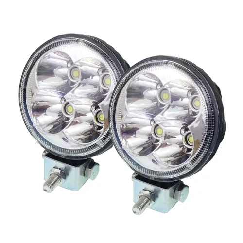 LAMPA ROBOCZA LEDOWA OKRĄGŁA,  4 LED 10-30V, FI 83MM, 2SZT/KPL, OBUDOWA ALUM.