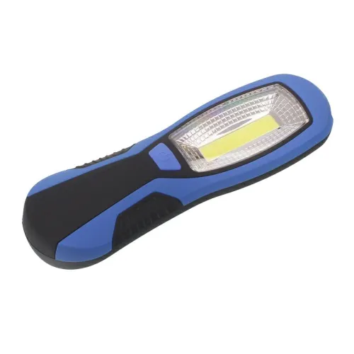 LATARKA WARSZTATOWA COB + 1 LED, 180LM, MOCOWANIE NA MAGNES I HACZYKI, NA BATERIE