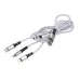 UNIWERSALNY KABEL DO ŁADOWANIA 3W1 2A, 1,2M, NYLONOWY OPLOT