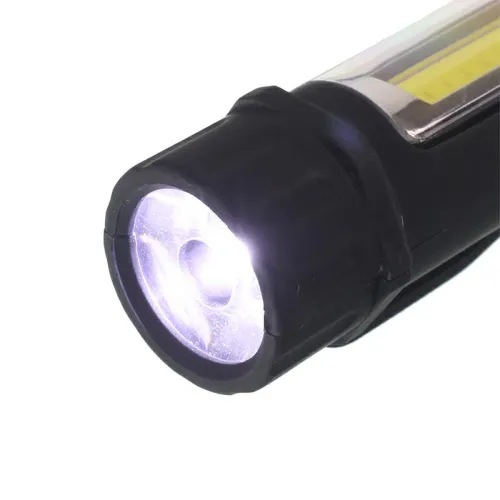 LATARKA WARSZTATOWA COB + 3 LED MINI MOCOWANIE NA MAGNES I HACZYK, SUPER JASNA NIEWIELKICH ROZMIARÓW