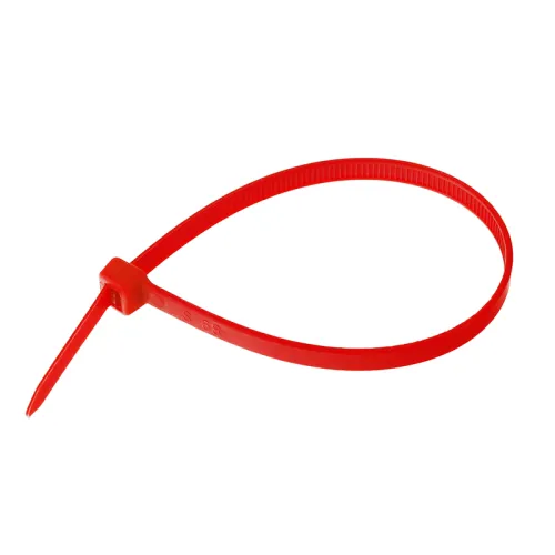 OPASKI ZACISKOWE 380X4,8MM - CZERWONE PLASTIKOWE, 100SZT/OPAKOWANIE, TRYTYTKI