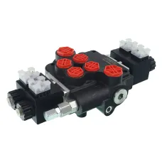 GMP GMPP802OT12VH — ROZDZIELACZ HYDRAULICZNY 2-SEKCYJNY 80L/MIN, Z80, STEROWANY ELEKTRYCZNIE 12V