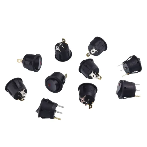 PRZEŁĄCZNIK KOŁYSKOWY OKRĄGŁY ON-OFF, 3 PINY, 6A/250V AC, PODŚWIETLANY, FI 20MM, 10SZT/OPAKOWANIE