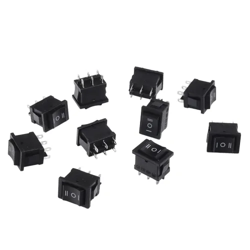 PRZEŁĄCZNIK KOŁYSKOWY ON-OFF-ON, 6 PINÓW, 6A/250V AC, 21X15MM, 10SZT/OPAKOWANIE