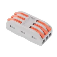 SZYBKOZŁĄCZKI ELEKTRYCZNE 3-TOROWE PRZELOTOWE, ZACISKOWE, DRUT DO 2,5MM2, 10SZT/OPAKOWANIE
