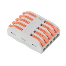 GMP GMPSE5T — SZYBKOZŁĄCZKI ELEKTRYCZNE 5-TOROWE PRZELOTOWE, ZACISKOWE, DRUT DO 2,5MM2, 10SZT/...