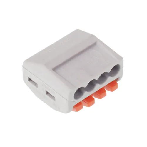 SZYBKOZŁĄCZKI ELEKTRYCZNE  4 ZŁĄCZA ZACISKOWE, DRUT DO 2,5M2, 10SZT/OPAKOWANIE