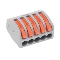 SZYBKOZŁĄCZKI ELEKTRYCZNE  5 ZŁĄCZY ZACISKOWE, DRUT DO 2,5MM2, 10SZT/OPAKOWANIE