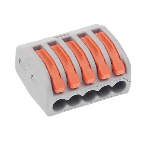 SZYBKOZŁĄCZKI ELEKTRYCZNE  5 ZŁĄCZY ZACISKOWE, DRUT DO 2,5MM2, 10SZT/OPAKOWANIE