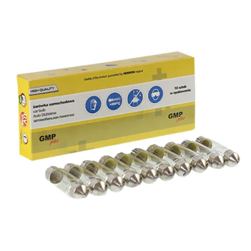 ŻARÓWKA C5W, 12V, 5W SV8,5, HOMOLOGACJA E2, KPL. 10SZT.