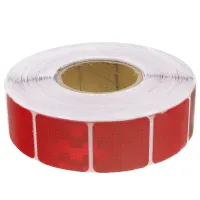 TAŚMA ODBLASKOWA W ROLCE 50MB CZERWONA III GENERACJA, PRZERYWANA, KONTUROWA