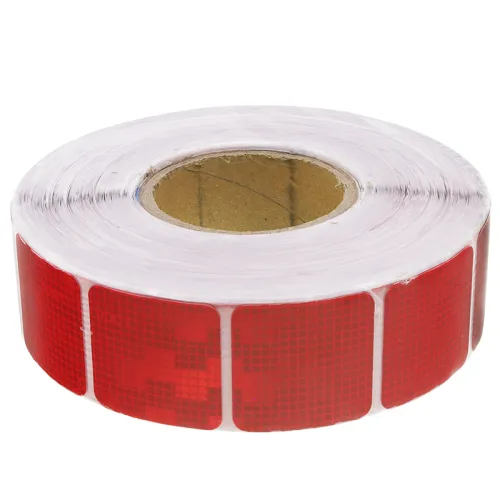 TAŚMA ODBLASKOWA W ROLCE 50MB CZERWONA III GENERACJA, PRZERYWANA, KONTUROWA