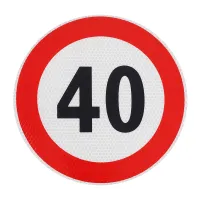 NALEPKA (NAKLEJKA) LIMIT PRĘDK.-  40KM/H FI 200MM, KLASA I