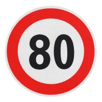 NALEPKA (NAKLEJKA) LIMIT PRĘDK.-  80KM/H FI 200MM, KLASA I