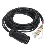 WIĄZKA ELEKTRYCZNA PRZYCZEPY, WTYCZKA 7/12V + PRZEWÓD 2X4,1M, 8 ŻYŁ