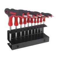 ZESTAW KLUCZY IMBUSOWYCH TYPU TORX 10SZT + STOJAK, UCHWYT TYP T, BLISTER