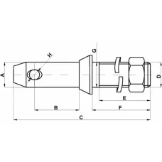 GMP H428127 — SWORZEŃ PRZYKRĘCANY 28X60MM, L=152MM, M22X1,5