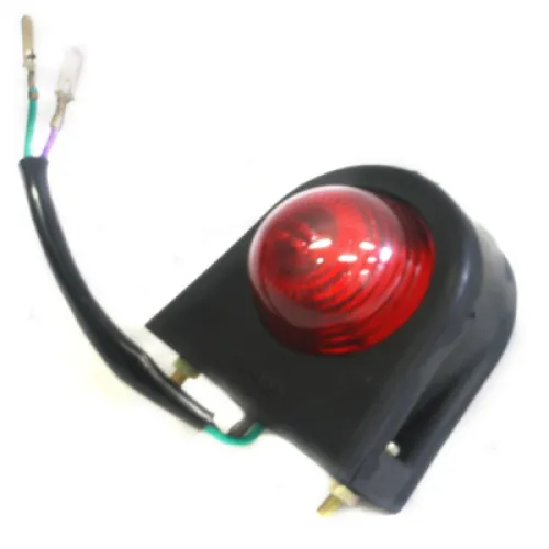 LAMPA OBRYSOWA BIAŁO-CZERWONA TRÓJKĄTNA, 12V-5W, GUMOWA