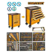INGCO HTCS273281 — SZAFKA NARZĘDZIOWA NA KÓŁKACH. 7-SEGMENTOWA, 765X465X812MM, 328 ELEM.