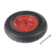  KOLO40086PR — KOŁO  4.00X 8, KPL. Z OŚKĄ, 6PR TACZKA (OŚ MOCUJĄCA W KPL.) NA ŁOŻYSKACH - OŚ 12...