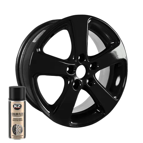 GUMA W SPRAYU 400ML - CZARNY POŁYSK - K2 COLOR FLEX