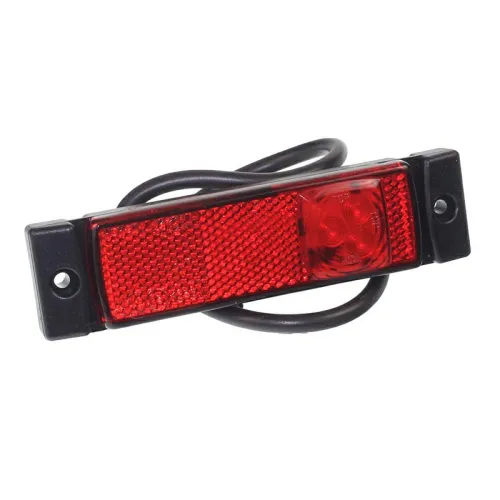 LAMPA OBRYSOWA CZERWONA DIODOWA Z ODBLASKIEM, 12/24V