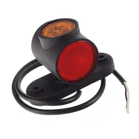 LAMPA OBRYSOWA BIAŁO-CZERW.-POM. DIODOWA NA WYSIĘG. PROSTYM, KRÓTKA, 12/24V