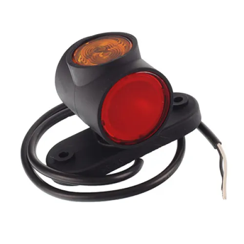 LAMPA OBRYSOWA BIAŁO-CZERW.-POM. DIODOWA NA WYSIĘG. PROSTYM, KRÓTKA, 12/24V