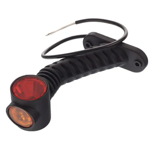LAMPA OBRYSOWA BIAŁO-CZERW.-POM. DIODOWA NA WYSIĘG. UKOŚNYM, DŁUGA, LEWA, 12/24V