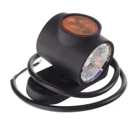LAMPA OBRYSOWA BIAŁO-CZERW.-POM. DIODOWA NA WYSIĘG. PROSTYM, KRÓTKA, 12/24V