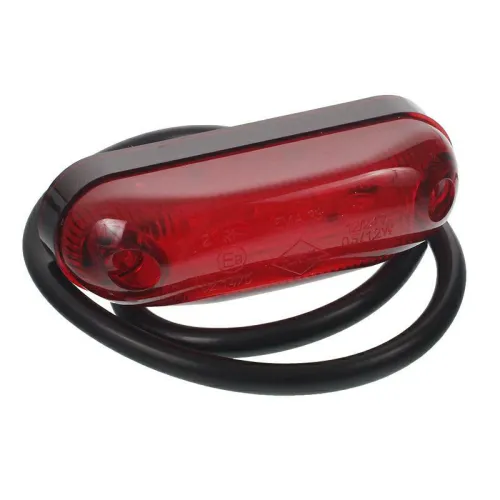 LAMPA OBRYSOWA CZERWONA DIODOWA OWALNA,12/24V