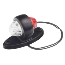 HORPOL LD465 — LAMPA OBRYSOWA BIAŁO-CZERWONA DIODOWA NA PODSTAWIE OWALNEJ, KRÓTKA,12/24V