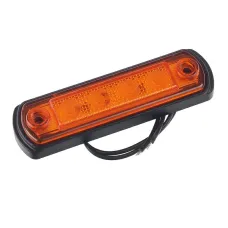 HORPOL LD676 — LAMPA OBRYSOWA POMARAŃCZOWA DIODOWA NA PODSTAWIE GUMOWEJ PROSTEJ, 12/24V