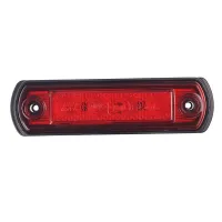 LAMPA OBRYSOWA CZERWONA DIODOWA NA PODST. GUMOWEJ PROSTEJ, 12/24V