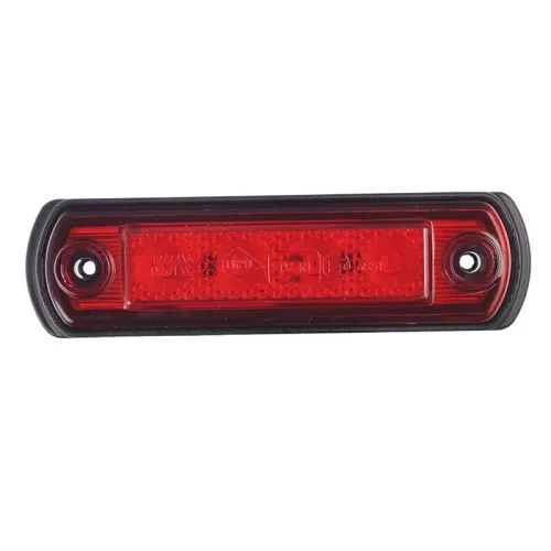 LAMPA OBRYSOWA CZERWONA DIODOWA NA PODST. GUMOWEJ PROSTEJ, 12/24V