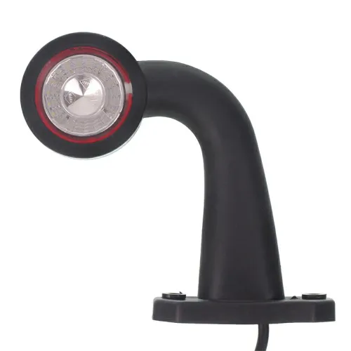 LAMPA OBRYSOWA BIAŁO-CZERWONA DIODOWA NA WYSIĘGNIKU ŁAMANYM,LEWA KRÓTKA,12/24V