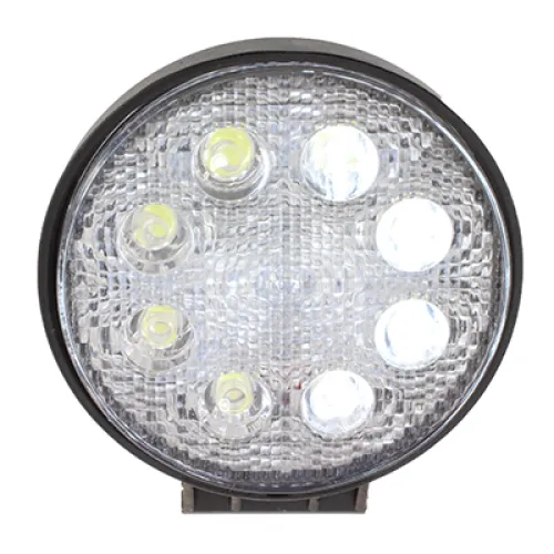 LAMPA ROBOCZA LEDOWA OKRĄGŁA,  8 LED 12-24V, 8X3W, FI 116MM, OBUDOWA ALUM.